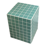 Side table cube end of sofa tile mosaic turquoise blue joint white ora 30x30xh40cm