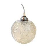 Suspension boule en verre à motifs des années 50