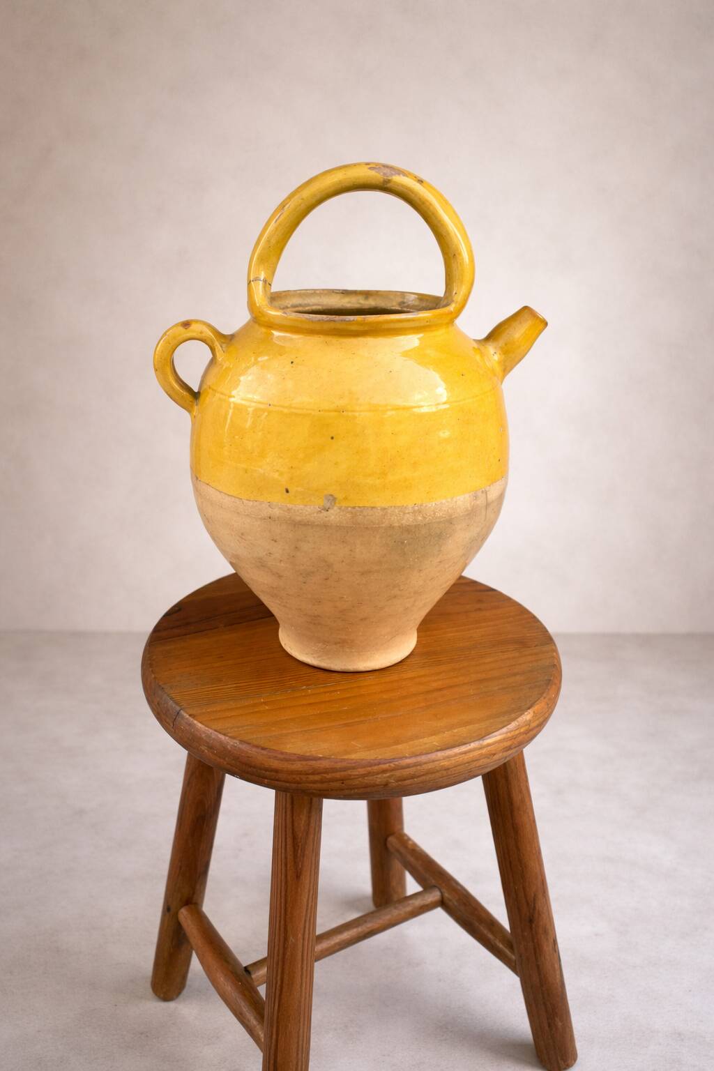 Old yellow glazed earthenware jug – Provençal spirit