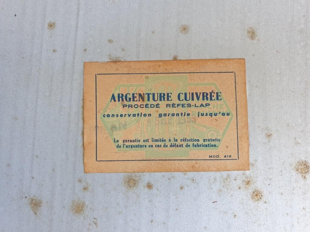 Mirror moustache Art Deco 1940 copper silver