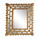 Mirror with reverse edges, carved wooden frame, vintage 50s, C942.