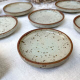6 cups and under cups in vintage enamelled stoneware