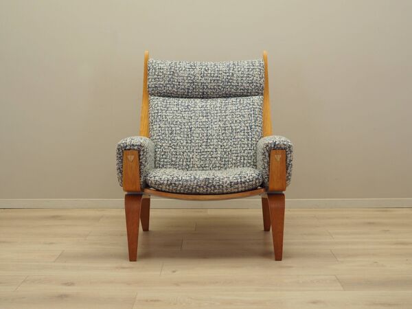 Fauteuil lounge, design danois, années 1960, designer : Hans J. Wegner, fabricant :