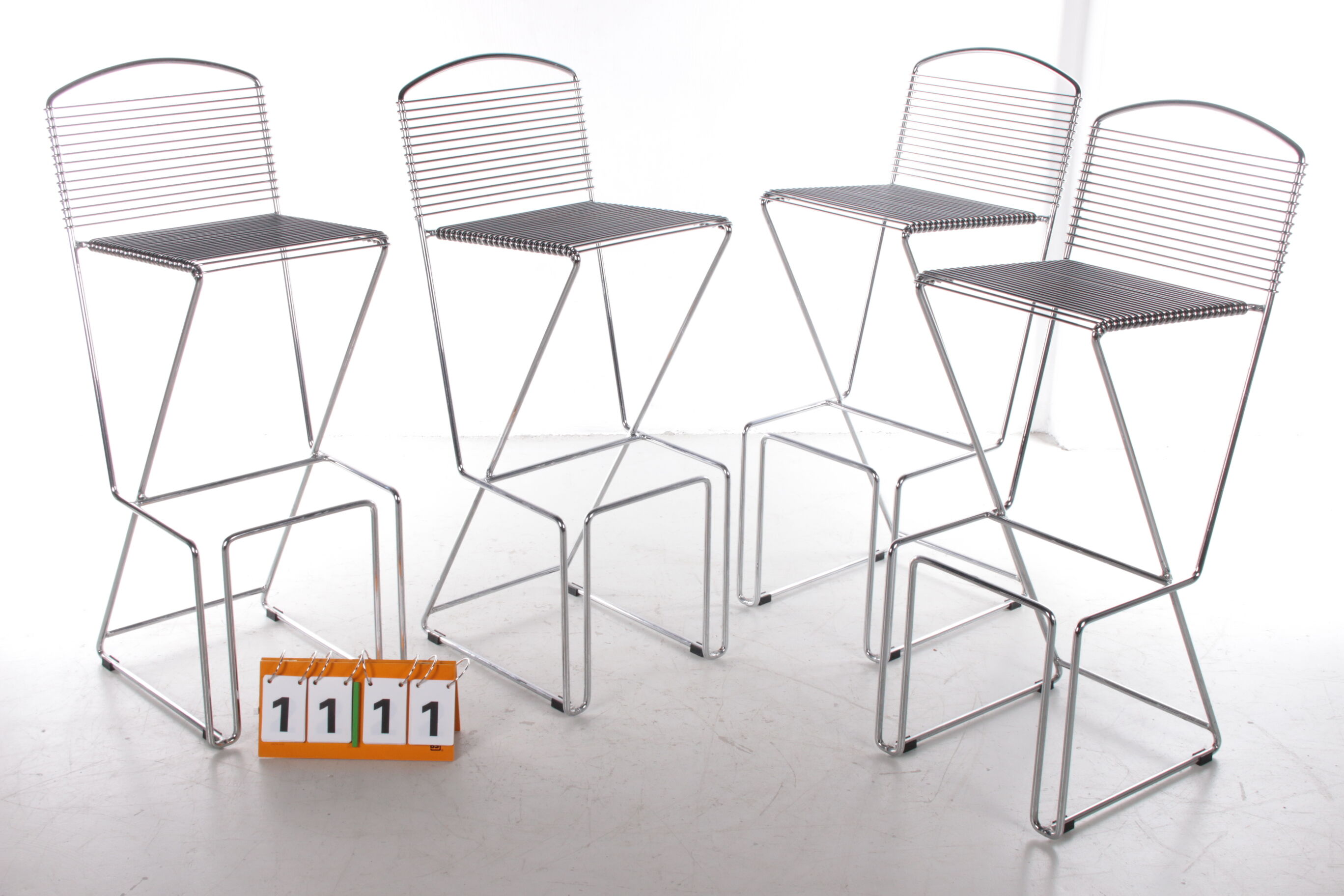 Set of 4 Bar Stools by Till Behrens by Schlubach, 1980