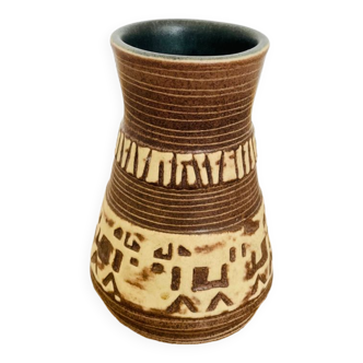 Vase vintage bohème ethnique céramique