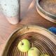 Round rattan and brass trays 1970 by Gabriella Crespi