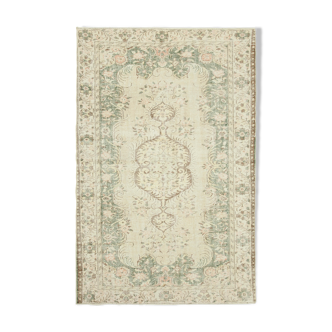 Hand-Knotted Unique Turkish Beige Carpet 181 cm x 283 cm - 38980