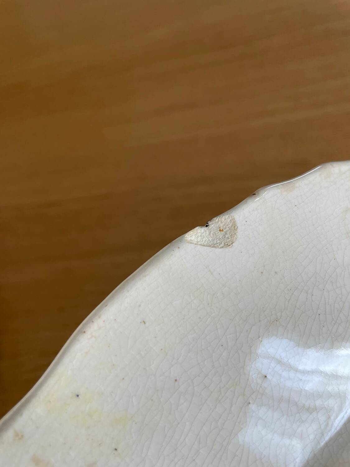 Large flat plate Longwy old Rouen