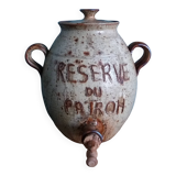 Vinaigrier pot alcohol jar signed Jean-Pierre Prud’homme stoneware from Puisaye