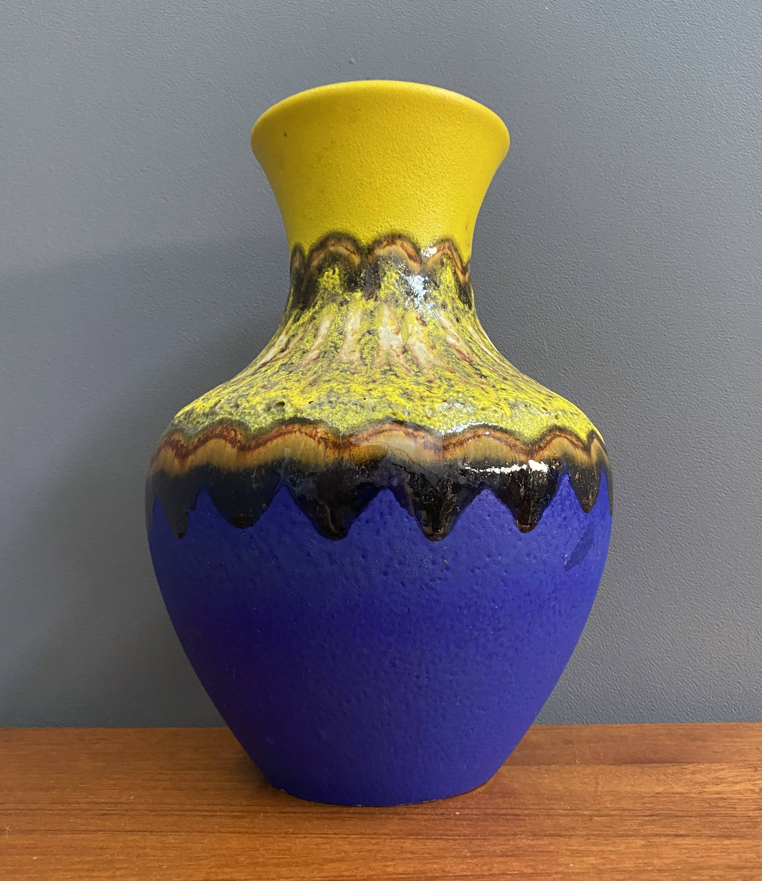 Yellow and Blue vase by Carstens Tönnieshof 1960s WGP