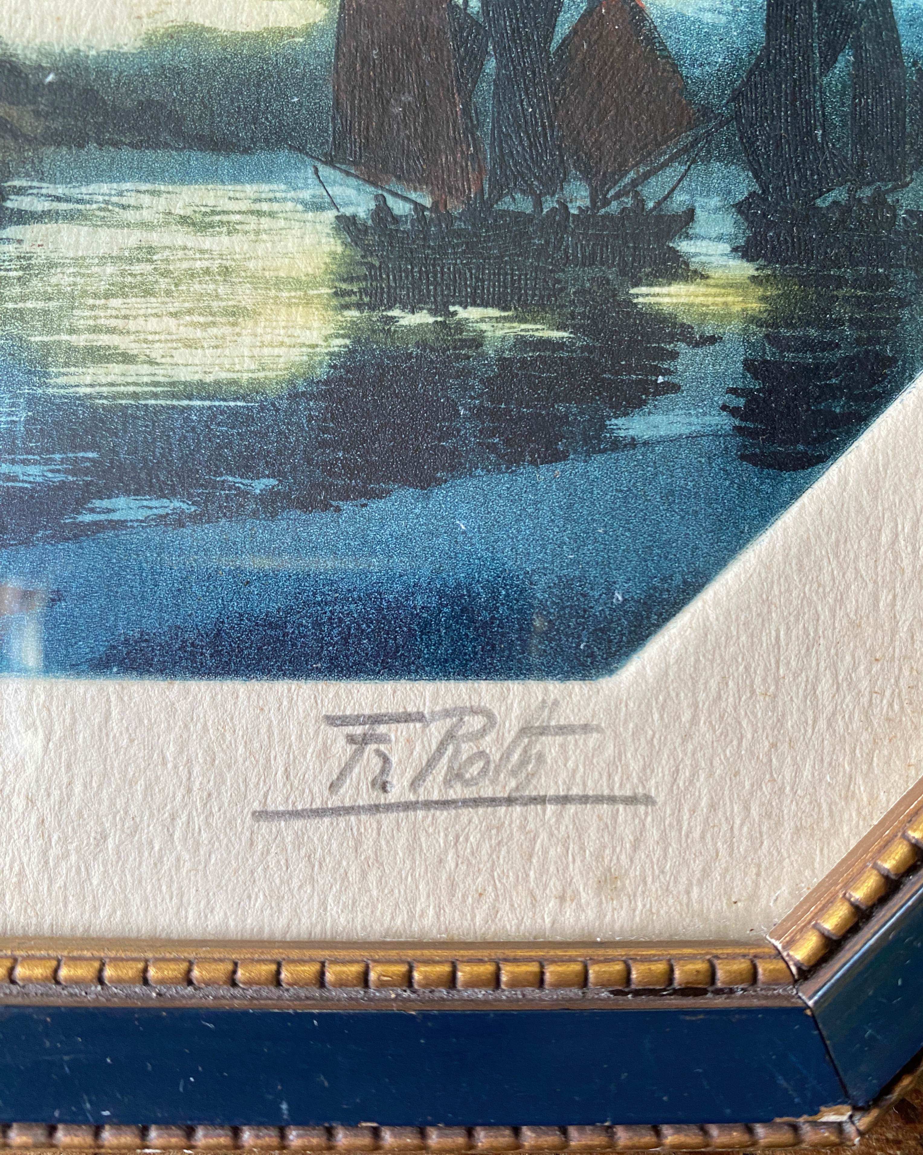 Paintings two Aquatints by Francis Roth (1883-1932) Marine Bretagne