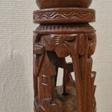 Carved rosewood lamp base