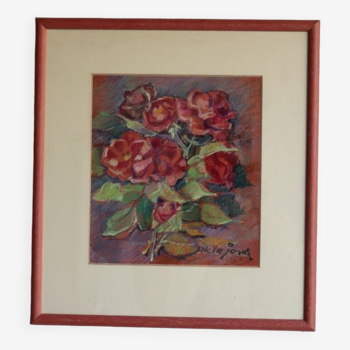 Vintage pastel flower bouquet painting