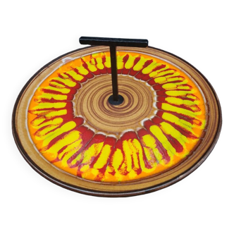 St Clément ceramic cheese tray with flamboyant Psychedelic Orange decoration