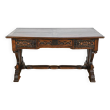 Oak Desk Table, Neo-Gothic style – Early 20th century