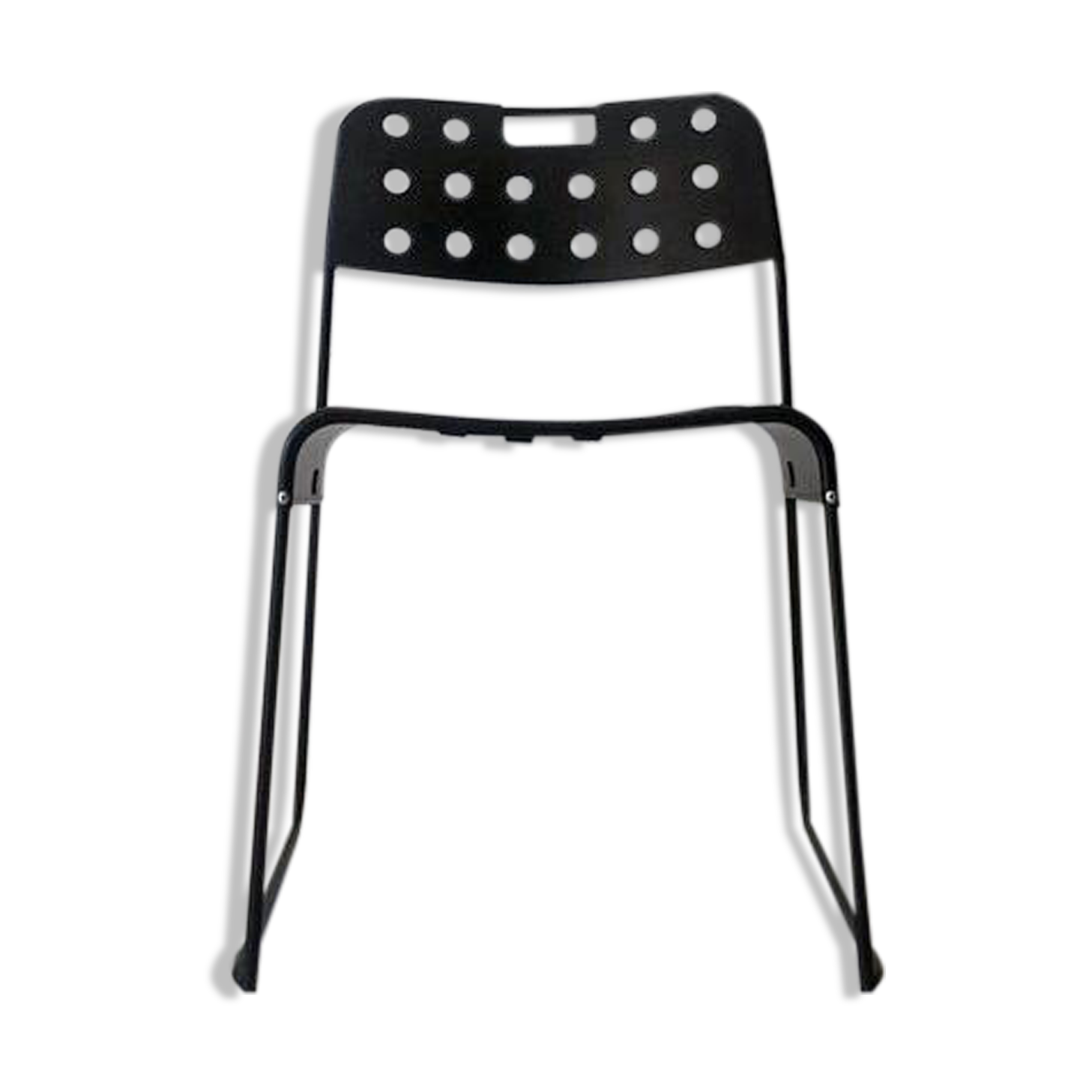 Black metal chair Italy 1970s