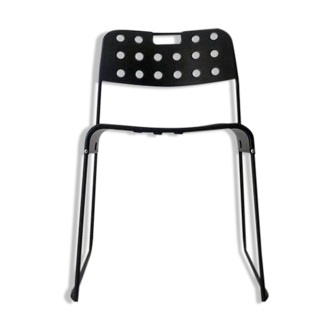 Black metal chair Italy 1970s