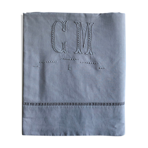 Drap ancien en lin et