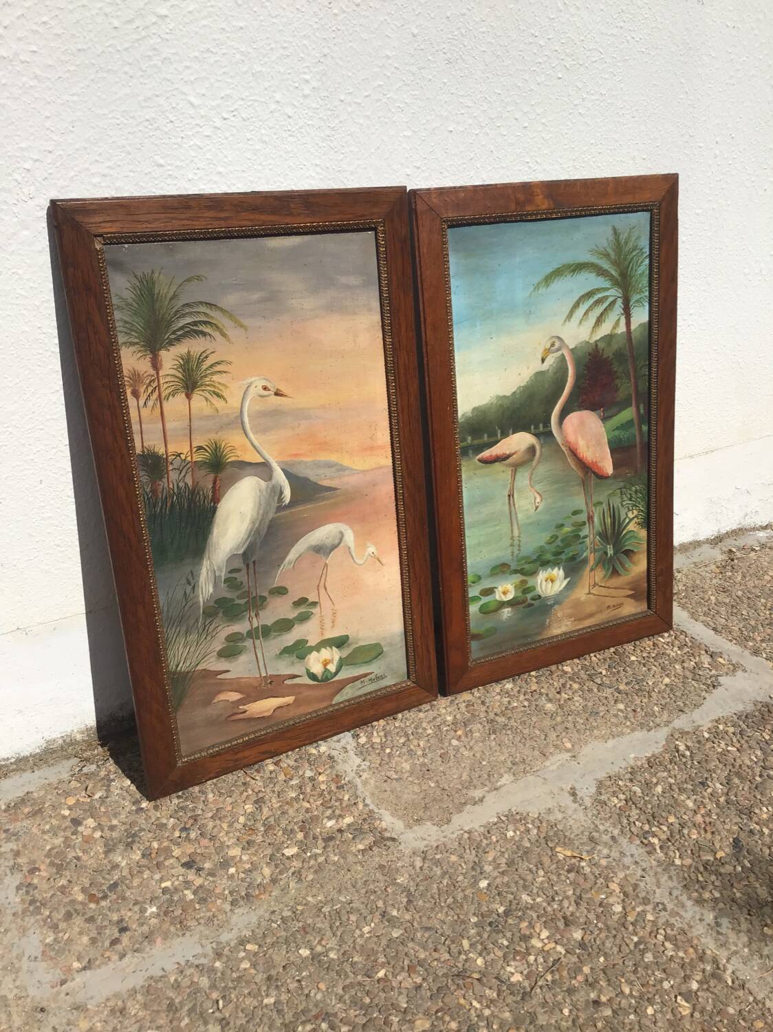 Paire tableaux exotiques