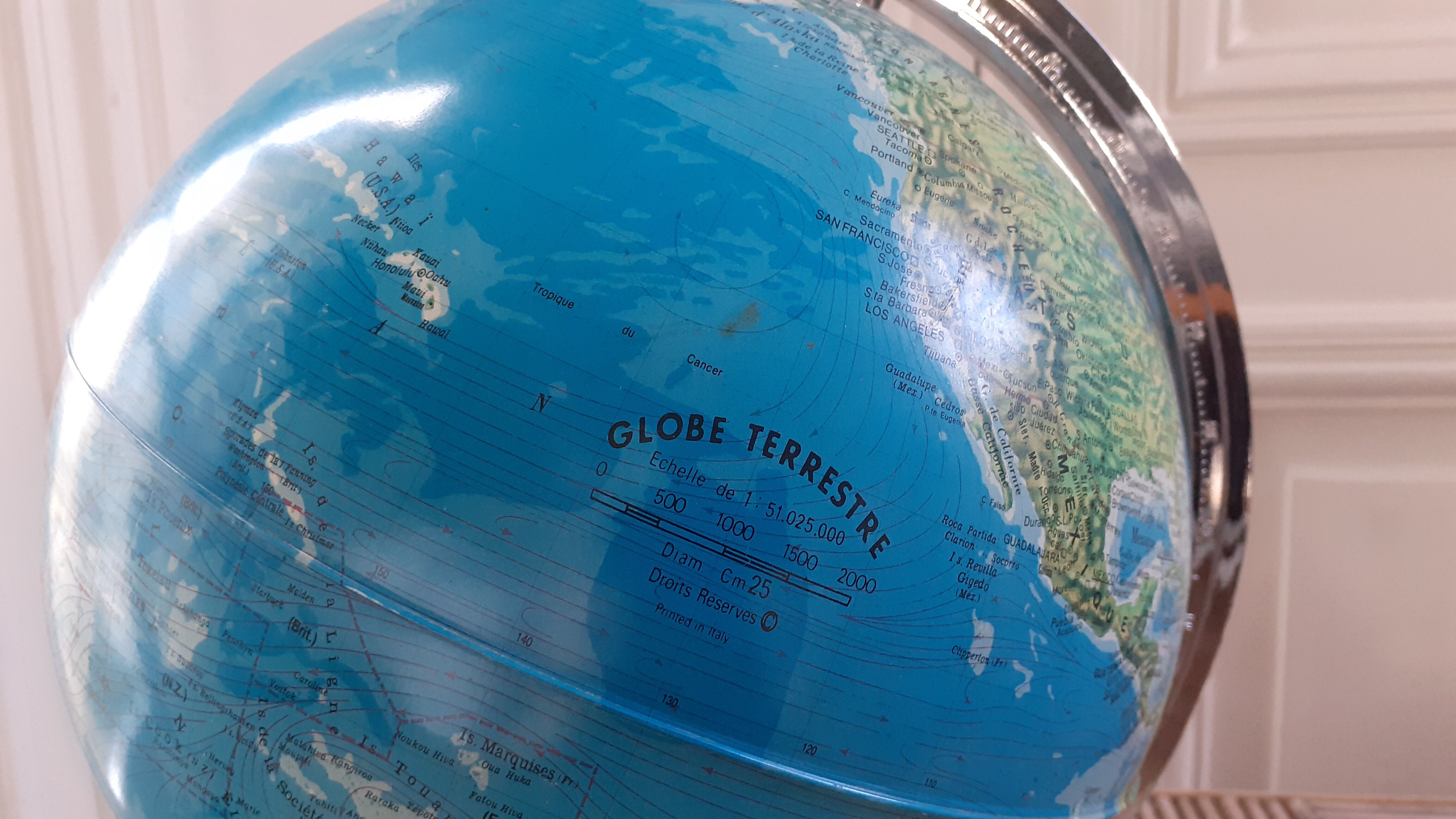 World map bright globe