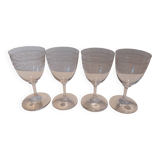4 verres en cristal soufflé