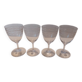 4 Blown crystal glasses
