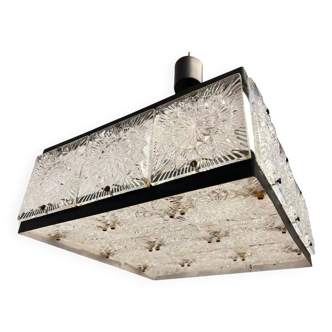 Set of three glass pendants by Kamenicky Senov, 1970s / Czechoslovakia