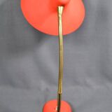 Jean Boris LACROIX (1902-1984), Desk lamp in red lacquered sheet metal, profiled diffuser