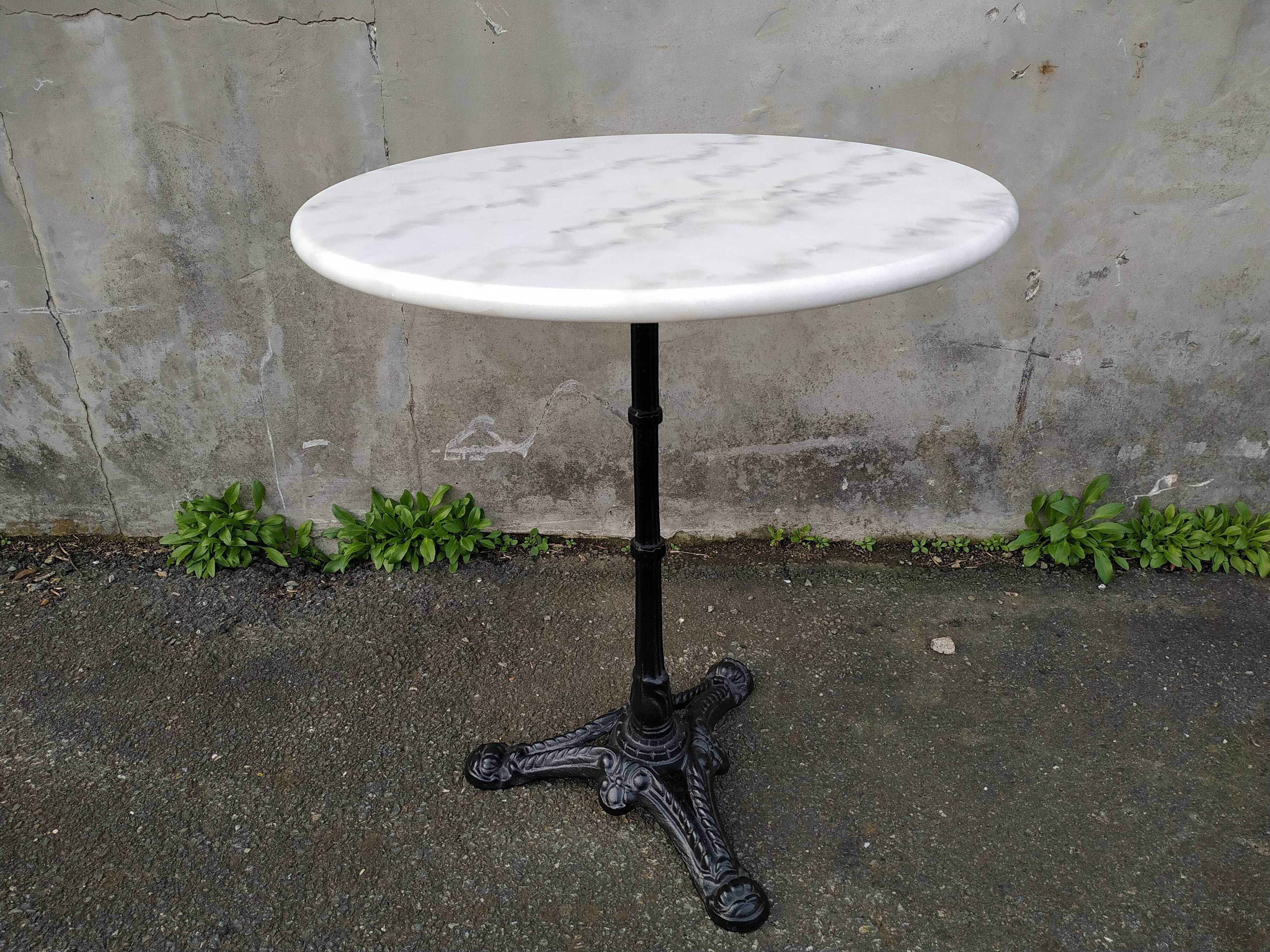Cast and marble bistro table