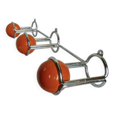 Portemanteau orange et chrome vintage 1970