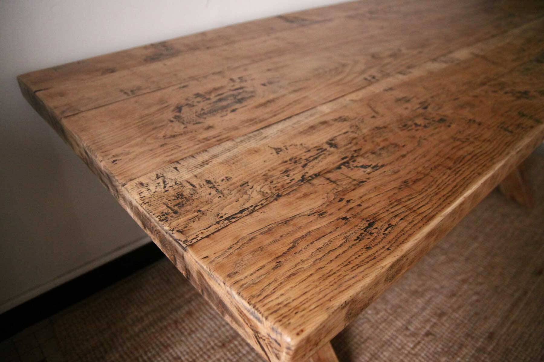 Solid wood farmhouse table