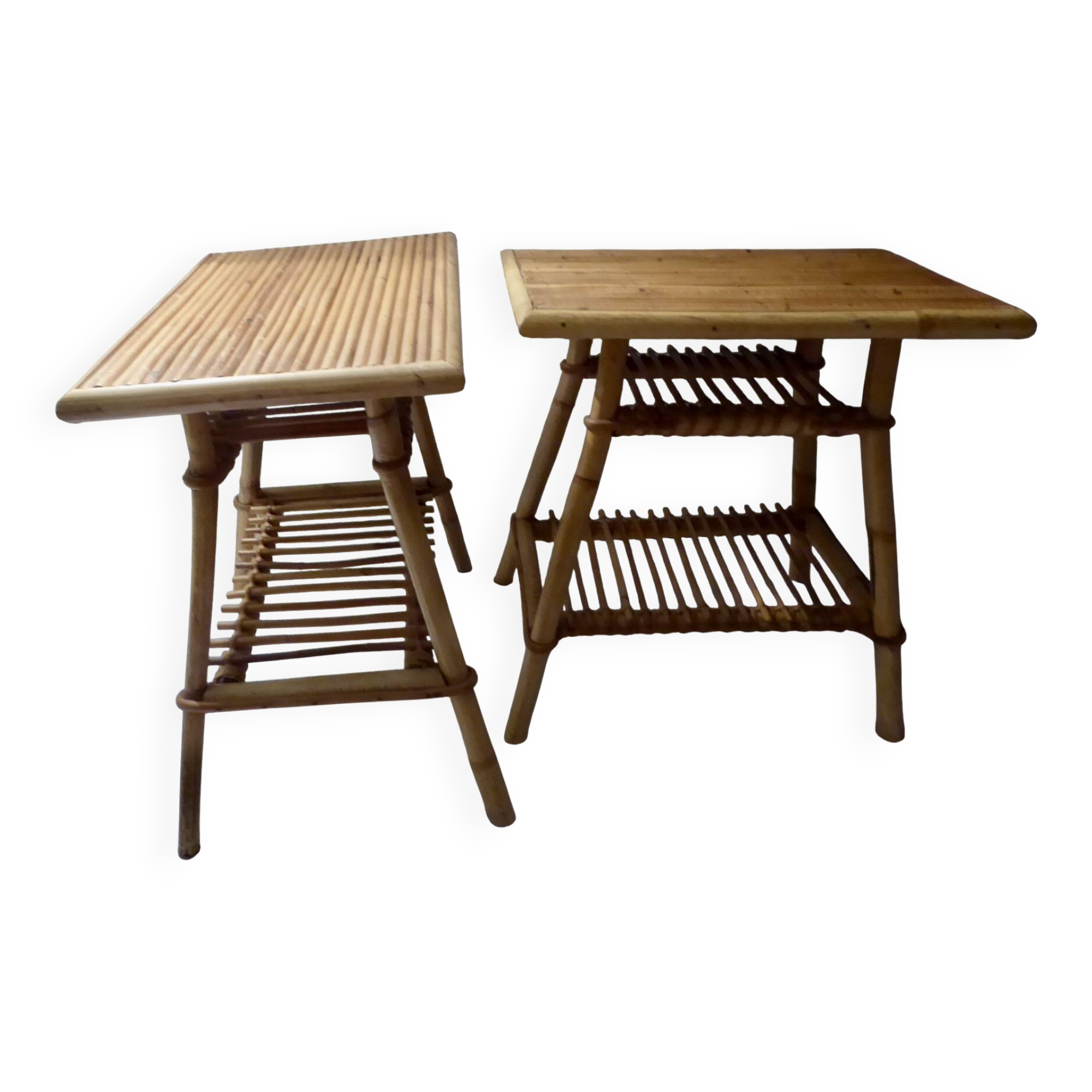 Rattan bedside tables from the 60s / 70s