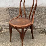 4 bistro chairs in curved wood N° 18 of the 1920s 1930s wooden seat
