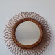 Miroir soleil vintage en osier 45x45cm