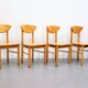 Set van 4 vintage eetkamerstoelen grenen
