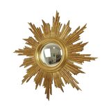Large Deknudt Sunburst Gold Leaf Sun Mirror Sixties