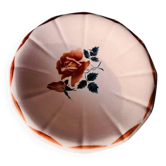 Plat ancien Digoin Sarreguemines modèle Frégate à décor floral rose