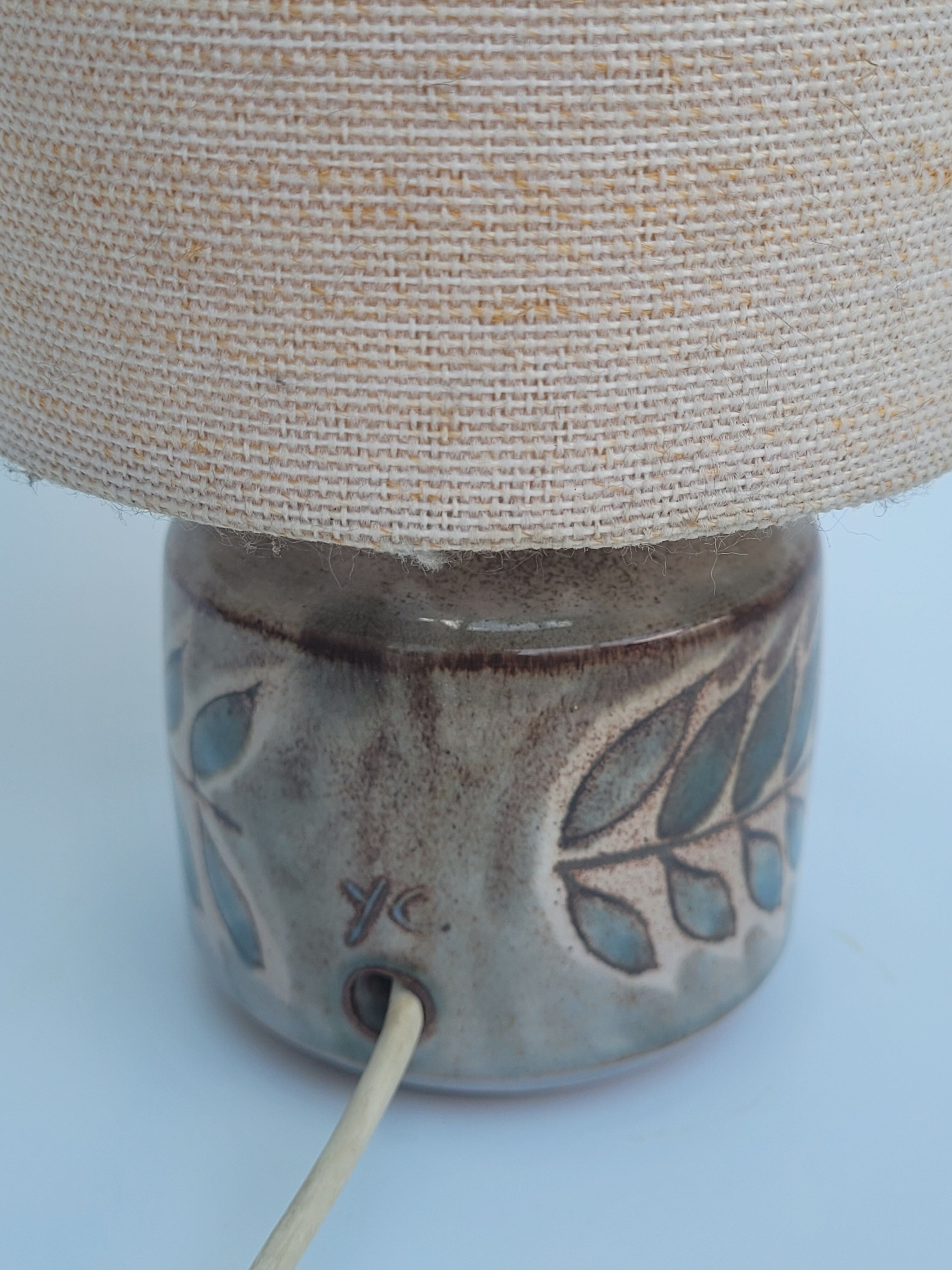 Small ceramic table lamp Vallauris signed YC Yves Clément