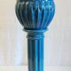 Column and basin in Art Deco style in blue glazed ceramic - mid 20th century.