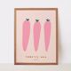 Poster printed in giclee quality with illustration of carrots
