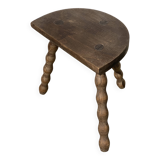 Vintage 1950s half-moon tripod stool