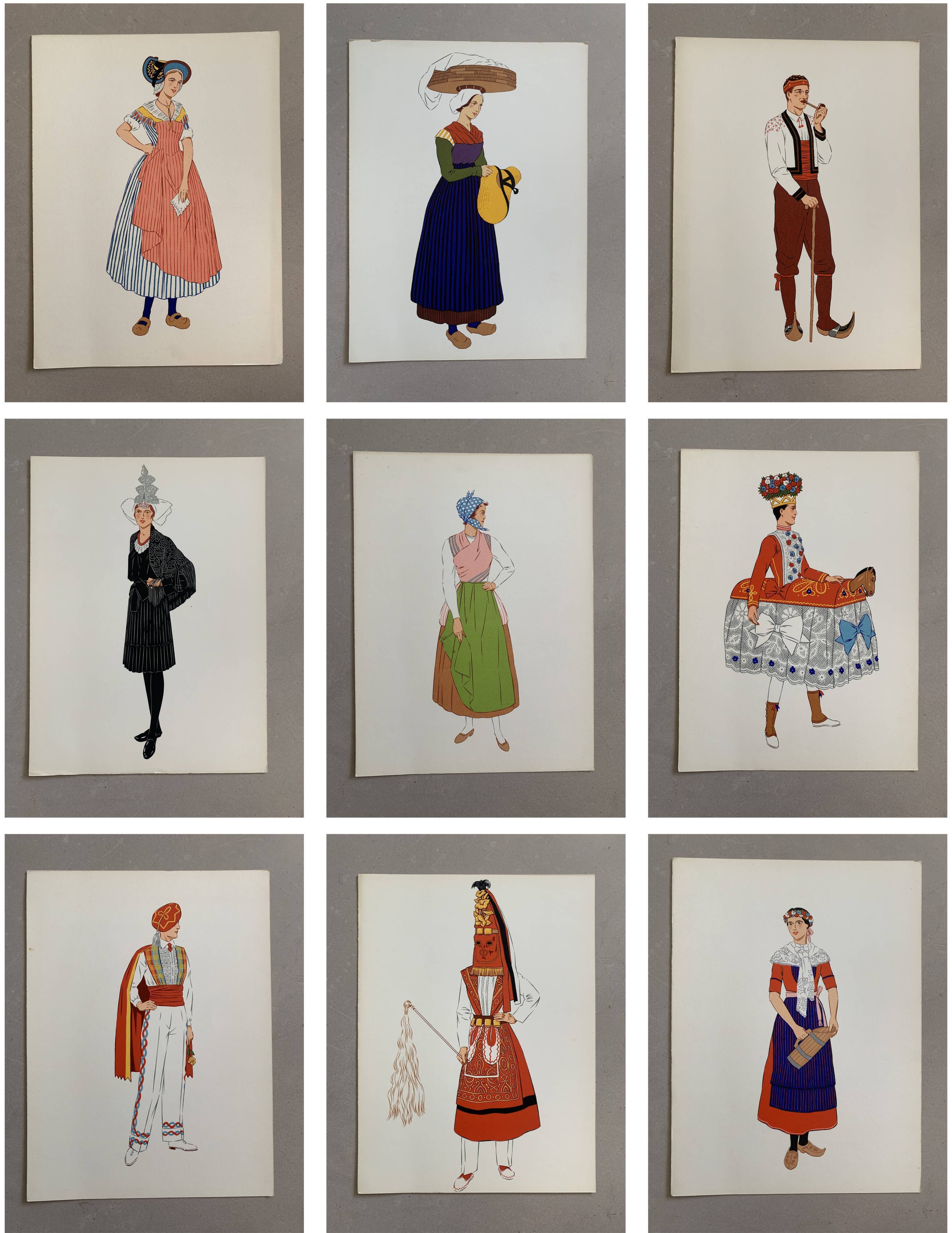 Lithographie costumes nationaux - Champagne