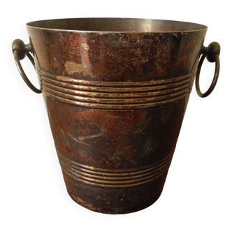Old silver metal champagne bucket alexandre gelb vintage french ice bucket