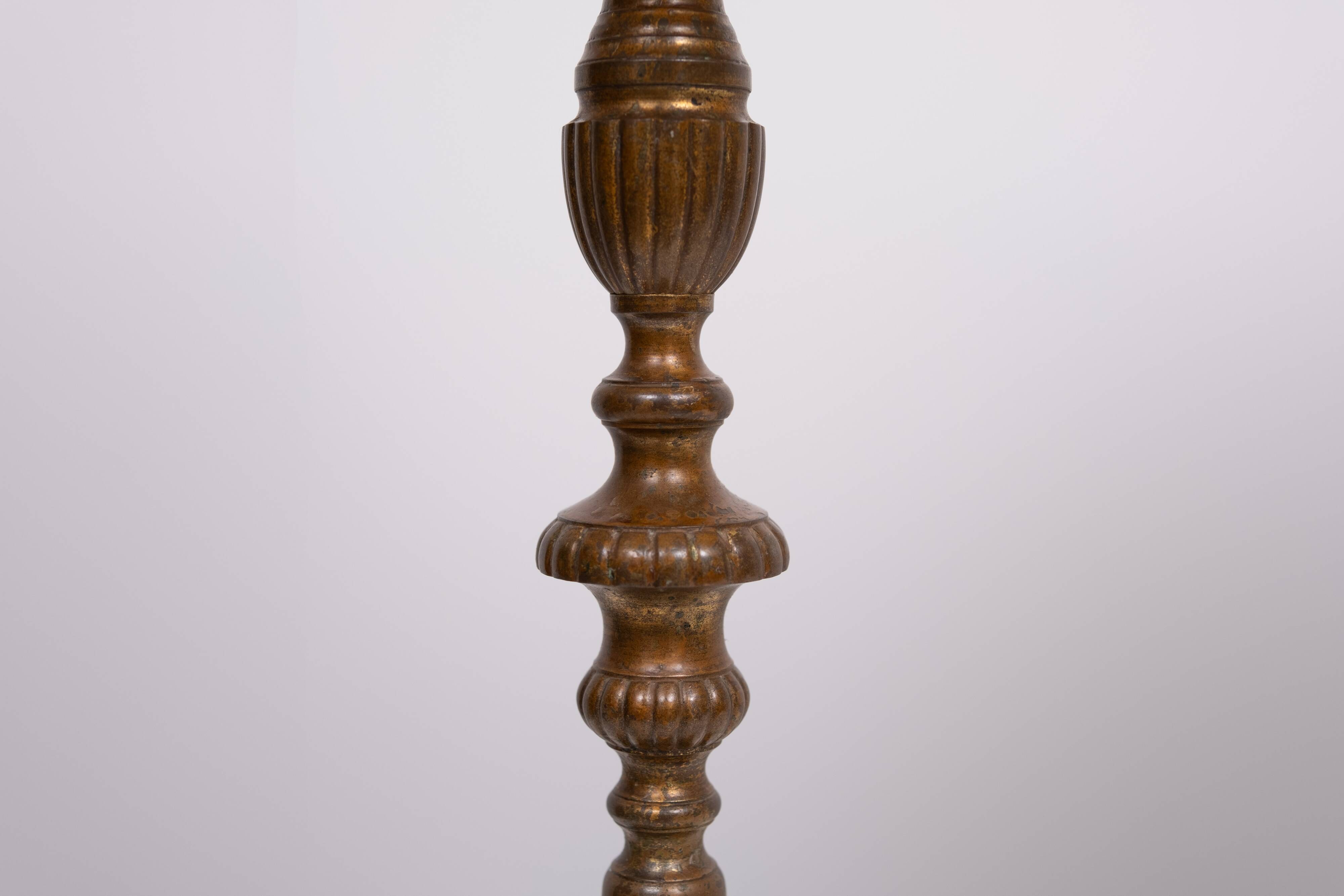 Gilded Bronze table lamps with shades France 1880s