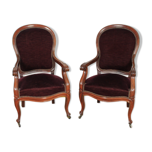 Paire de fauteuils cabriolet