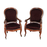 Paire de fauteuils cabriolet