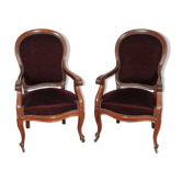 Paire de fauteuils cabriolet