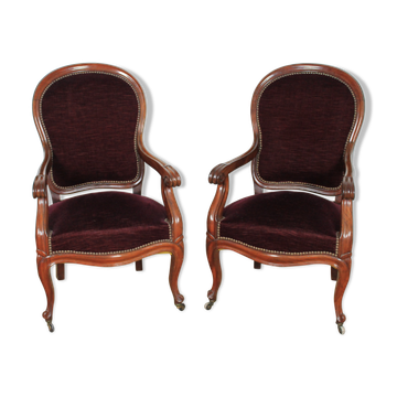 Paire de fauteuils cabriolet