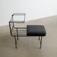 Black French Mid CenturyConsole Bench Table by Mathieu Matégot , 1950s