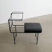 Black French Mid CenturyConsole Bench Table by Mathieu Matégot , 1950s